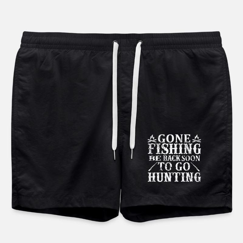 Angler Motif - Swim Trunks - black