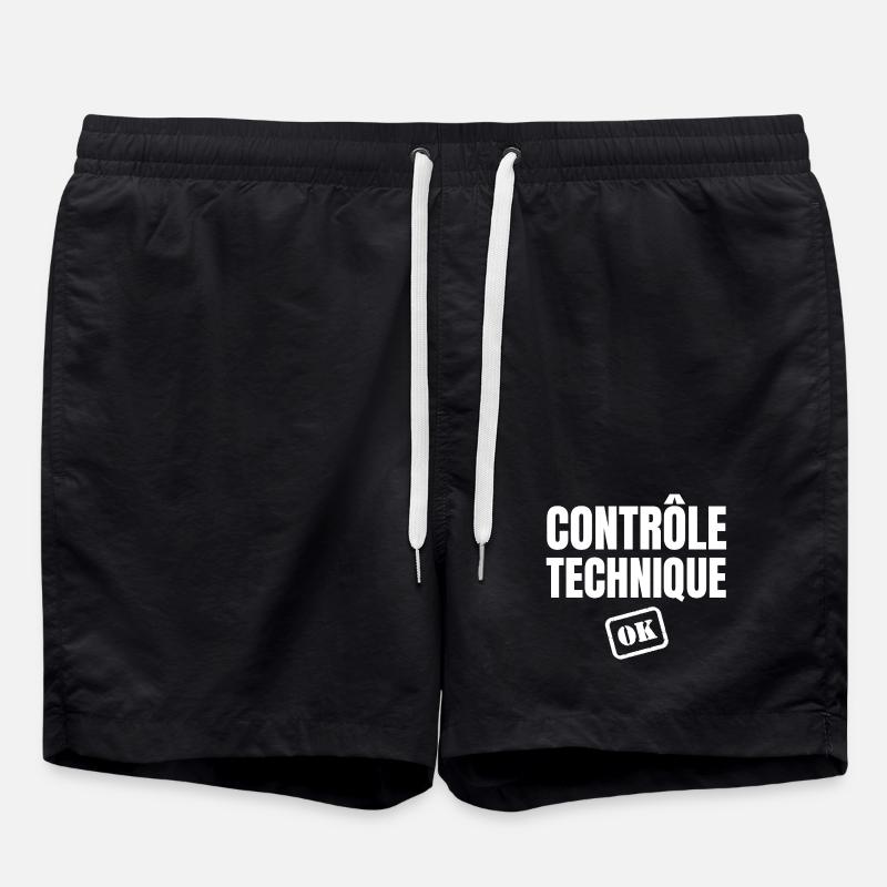 contrôle technique ok, phrase drôle - Short de bain - noir