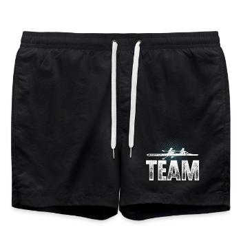 Rowing Rower Rowing Boat Team - Swim Trunks - black - Front - AI Model Male 185 light (185cm)