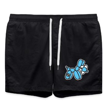Balloon Artist Funny Balloon Animal Dog Neck Collar - Swim Trunks - black - Front - AI Model Male 185 light (185cm)