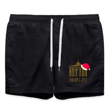 Berlin Noël Porte de Brandebourg - Short de bain - noir - Devant - AI Model Male 185 light (185cm)