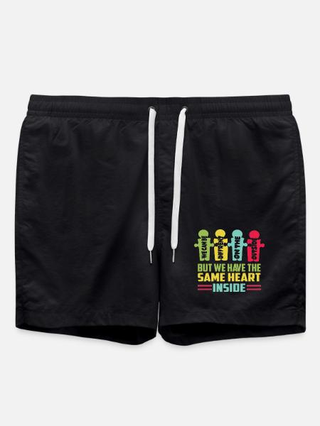 Everyone has the same heart - Swim Trunks - black