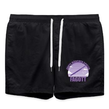 Fagott Musikerin Instrument Mädchen Geschenk - Badeshorts - Schwarz - Vorne - AI Model Male 185 light (185cm)