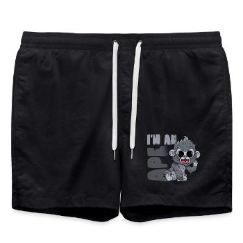 Gorilla Affe - Badeshorts - Schwarz - Vorne - AI Model Male 185 light (185cm)