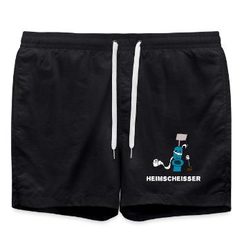 Heimscheisser WC Klo - Badeshorts - Schwarz - Vorne - AI Model Male 185 light (185cm)