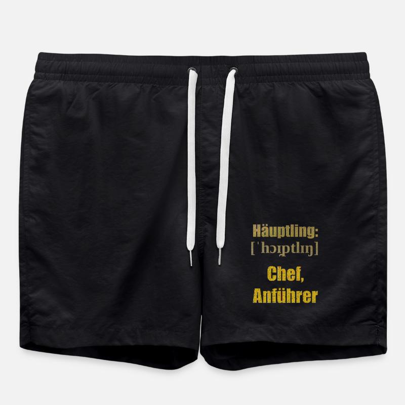 häuptling chef - Badeshorts - Schwarz