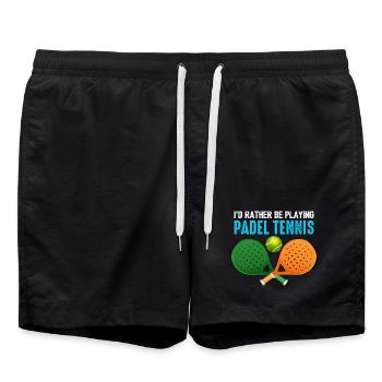 Padel Id Rather Be Playing Padel Tennis - Swim Trunks - black - Front - AI Model Male 185 light (185cm)