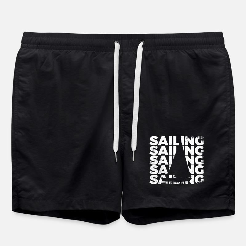 Segelboot - Badeshorts - Schwarz