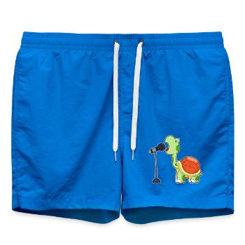 Turtle Singer Microphone Singing - Swim Trunks - cobalt blue - Front