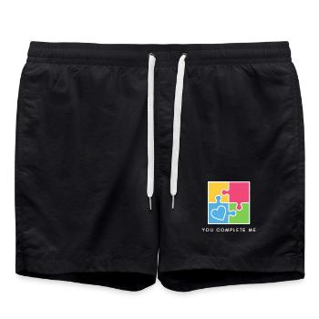 Tu me complètes, le véritable amour, la Saint-Valentin - Short de bain - noir - Devant - AI Model Male 185 light (185cm)