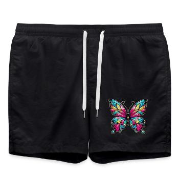 Schmetterling - Badeshorts - Schwarz - Vorne - AI Model Male 185 light (185cm)