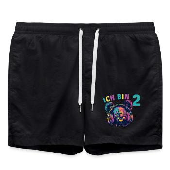 Koala Koalabär 2 Geburtstag mit Kopfhörer Musik - Badeshorts - Schwarz - Vorne - AI Model Male 185 light (185cm)