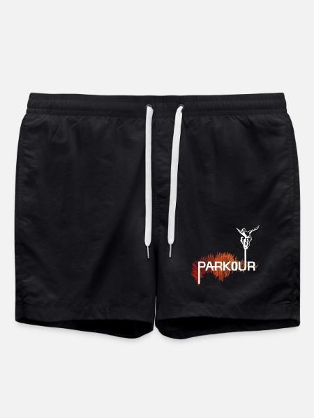 Parkour Ninja - color-white - Swim Trunks - black