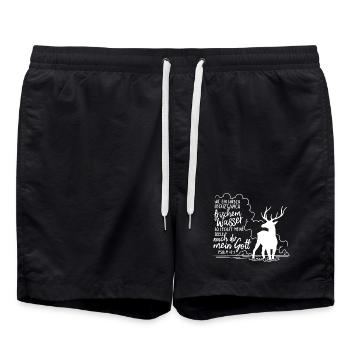 Wie ein Hirsch lechzt nach frischem Wasser - Badeshorts - Schwarz - Vorne - AI Model Male 185 light (185cm)