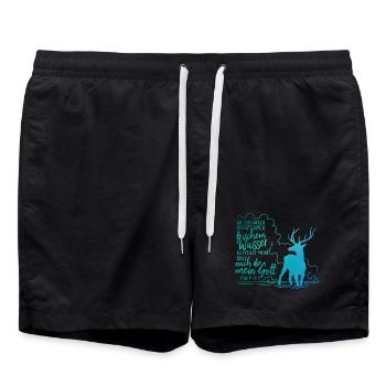 Wie ein Hirsch lechzt nach frischem Wasser - Badeshorts - Schwarz - Vorne - AI Model Male 185 light (185cm)