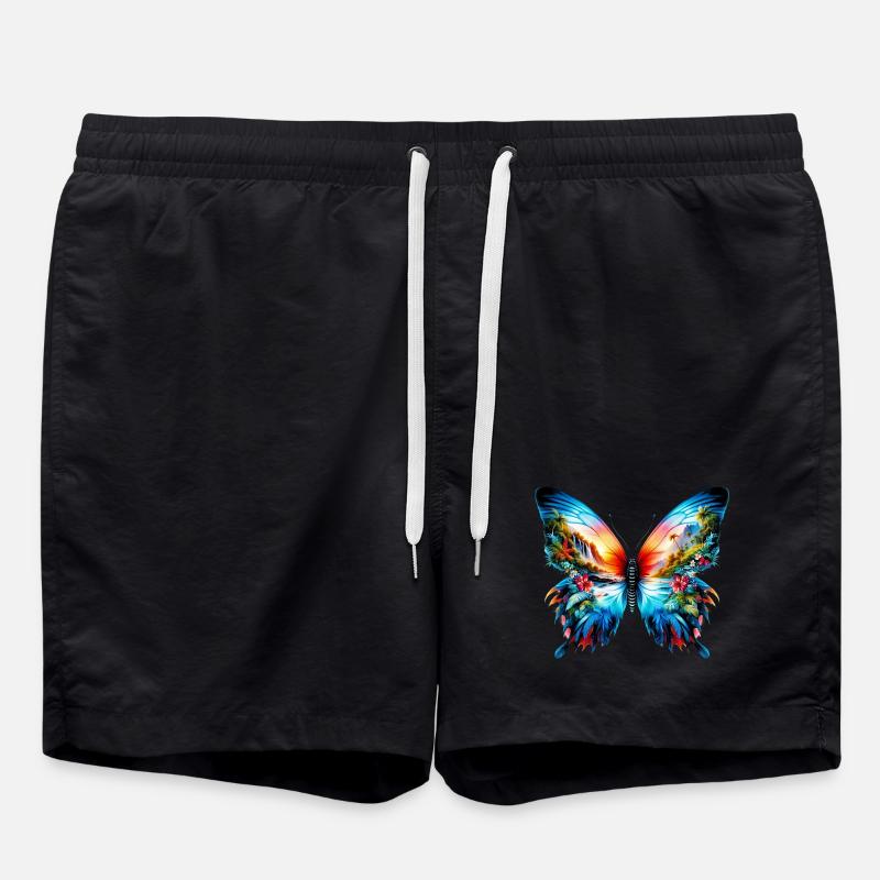Schmetterling - Badeshorts - Schwarz