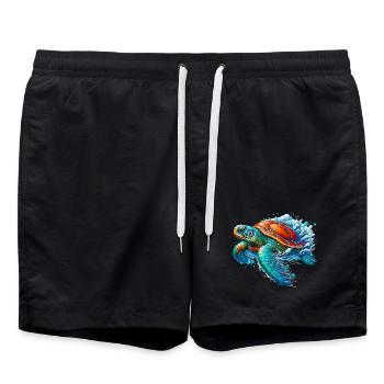 Schildkröte - Badeshorts - Schwarz - Vorne - AI Model Male 185 light (185cm)