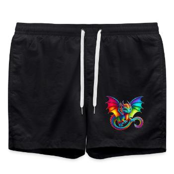 Dragon - Swim Trunks - black - Front - AI Model Male 185 light (185cm)