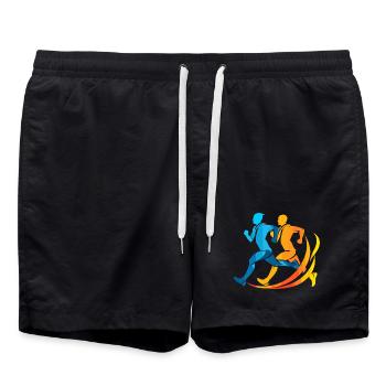 Jogger Comic Look - Swim Trunks - black - Front - AI Model Male 185 light (185cm)