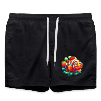 Clownfische - Badeshorts - Schwarz - Vorne - AI Model Male 185 light (185cm)