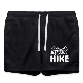 Camping Wanderung Wandern - Badeshorts - Schwarz - Vorne - AI Model Male 185 light (185cm)