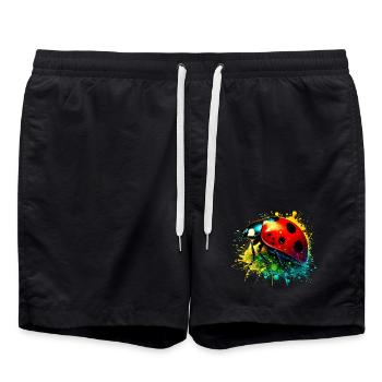 Marienkäfer - Badeshorts - Schwarz - Vorne - AI Model Male 185 light (185cm)