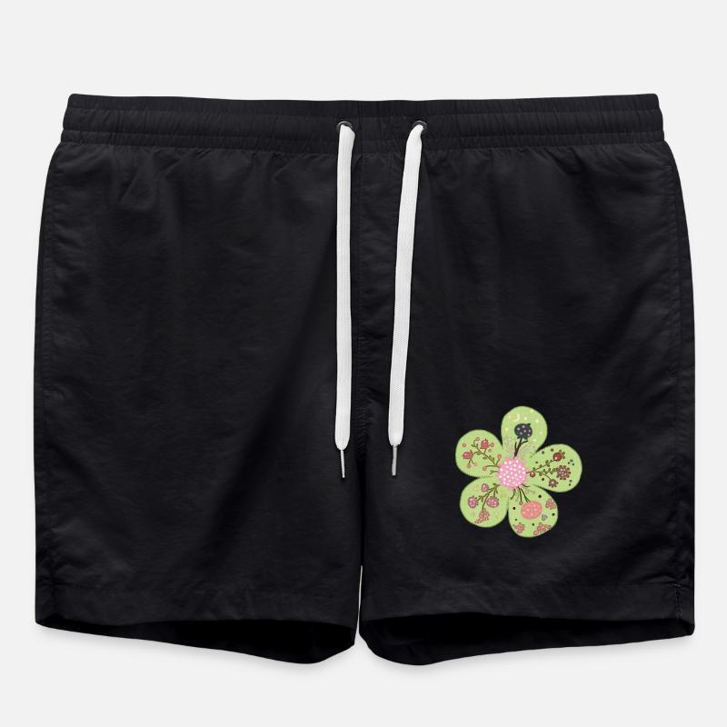 Patchworkfrühlingsblume - Badeshorts - Schwarz