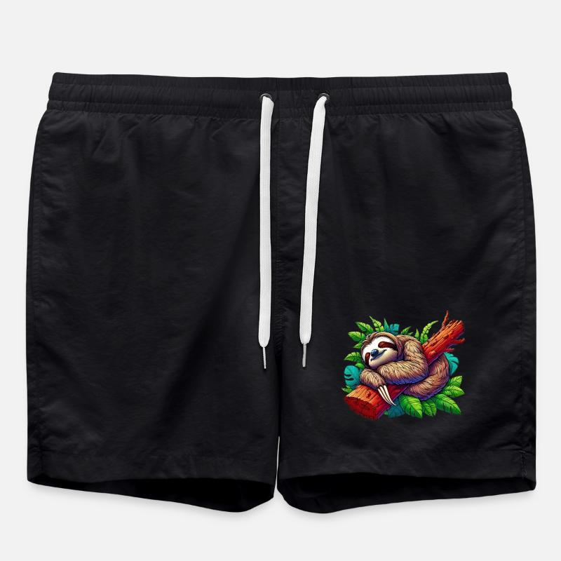 Faultier - Badeshorts - Schwarz