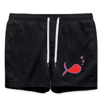 POISSON D'AVRIL. POISSON. SARDINE. ANNIVERSAIRE - Short de bain - noir - Devant - AI Model Male 185 light (185cm)