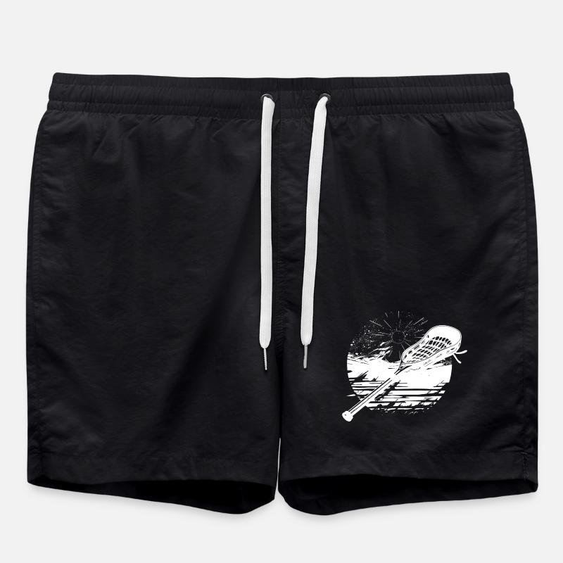 Lacrosse Stick Graphic - Swim Trunks - black