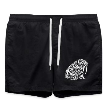 Morse tribal - Short de bain - noir - Devant - AI Model Male 185 light (185cm)