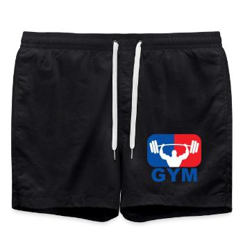 GYM Bodybuilding Gewicht - Badeshorts - Schwarz - Vorne - AI Model Male 185 light (185cm)