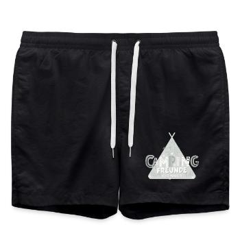 Amis de camping pour toujours. Meilleurs amis de camping - Short de bain - noir - Devant - AI Model Male 185 light (185cm)