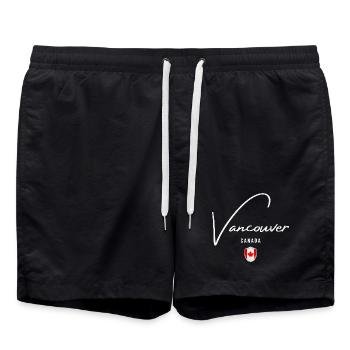 Vancouver Canada, minimalist elegant design - Swim Trunks - black - Front - AI Model Male 185 light (185cm)
