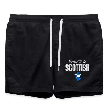 Scottish pride, I love Scotland - Swim Trunks - black - Front - AI Model Male 185 light (185cm)