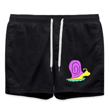 snail shell snail colorful cute silhouette cool - Swim Trunks - black - Front - AI Model Male 185 light (185cm)