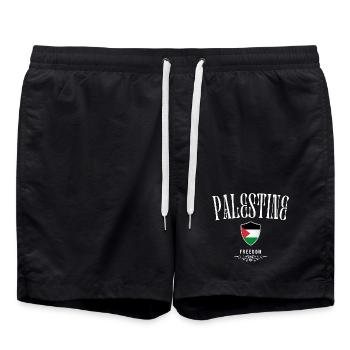 Palestine, minimalist elegant design - Swim Trunks - black - Front - AI Model Male 185 light (185cm)