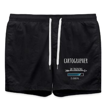 Gift Profession Training Cartographer - Swim Trunks - black - Front - AI Model Male 185 light (185cm)