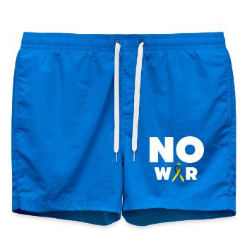 Texte « Pas de guerre » avec ruban de solidarité ukrainien - Short de bain - cobalt blue - Devant