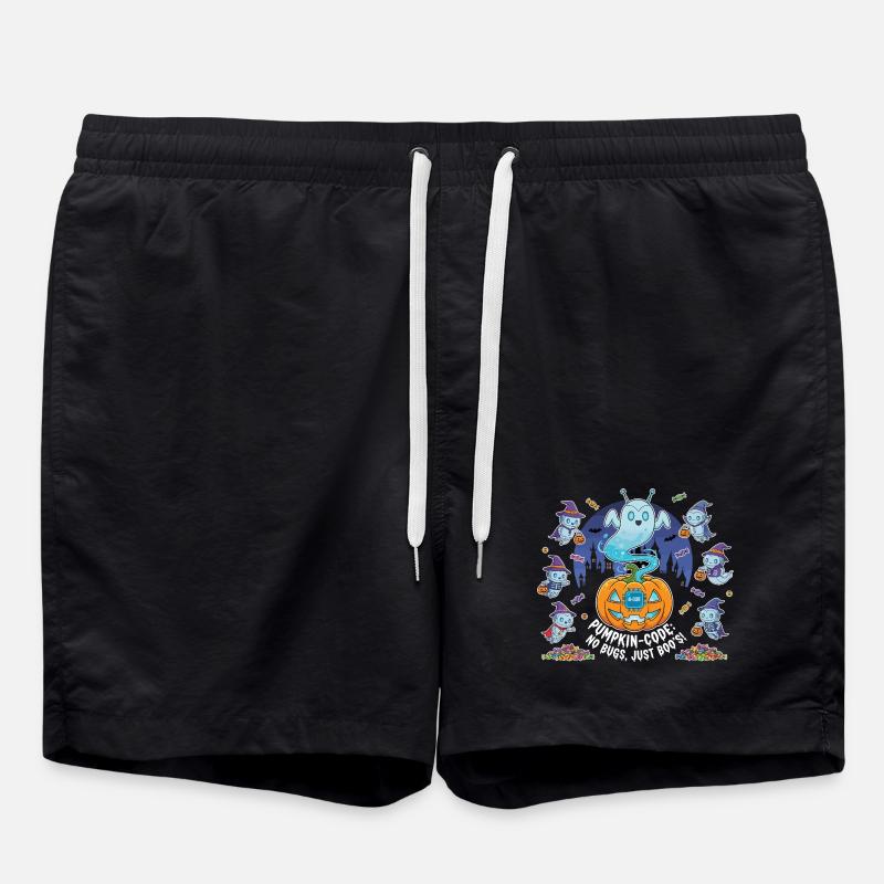 Pumpkin-Code: No Bugs, Just Boo's ! - Badeshorts - Schwarz