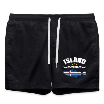 Fishing holidays Iceland 2026 - Swim Trunks - black - Front - AI Model Male 185 light (185cm)