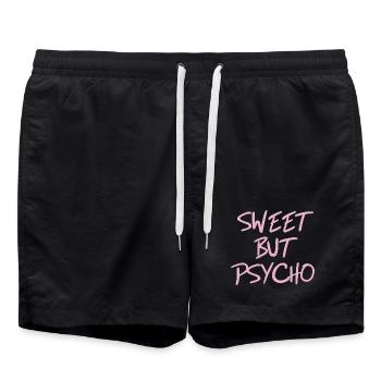 Dicton doux mais psychopathe en rose - Short de bain - noir - Devant - AI Model Male 185 light (185cm)