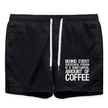 behind every successful person is a substantial - Badeshorts - Schwarz - Vorne - AI Model Male 185 light (185cm)