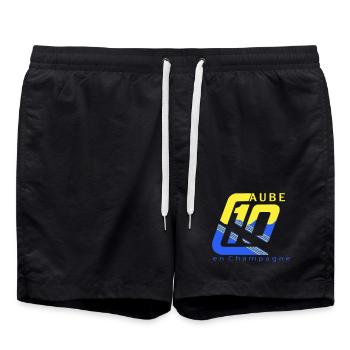 Logo 10 Aube - Short de bain - noir - Devant - AI Model Male 185 light (185cm)