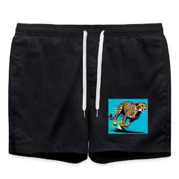 cheetah - Swim Trunks - black - Front - AI Model Male 185 light (185cm)
