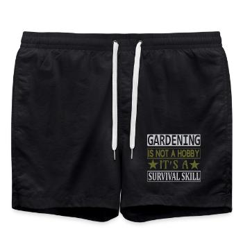 Gardening not a hobby, survival skill - Badeshorts - Schwarz - Vorne - AI Model Male 185 light (185cm)