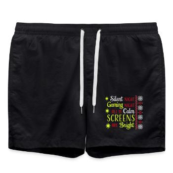 Silent Night Gaming Night All Calm Screens Bright - Swim Trunks - black - Front - AI Model Male 185 light (185cm)
