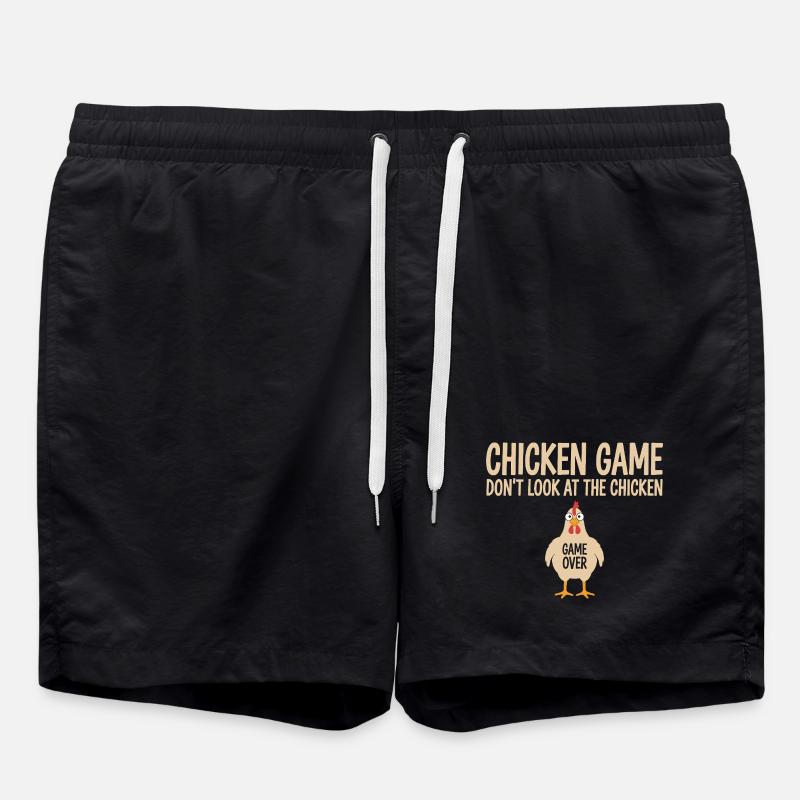Game Theory Chickens Game - Swim Trunks - black