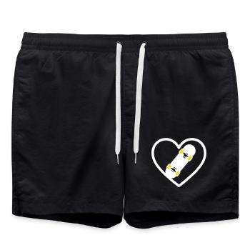 Skateboard Coeur Street Sport Passion - Short de bain - noir - Devant - AI Model Male 185 light (185cm)