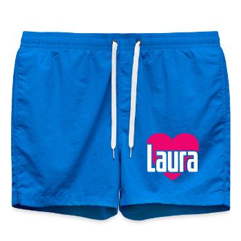 I Love Laura Pinkes Herz Ich liebe Laura - Badeshorts - Cobalt blue - Vorne